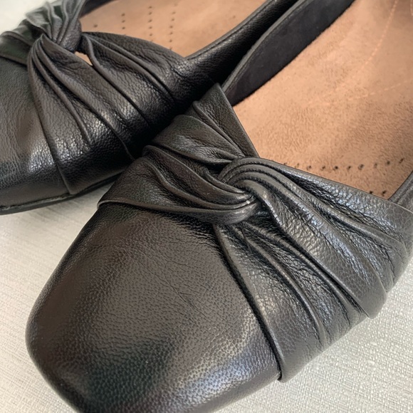 Clark’s Artisan Candra Gleam Black Leather Comfort Ballet Flats Woman’s 8M - Picture 5 of 10